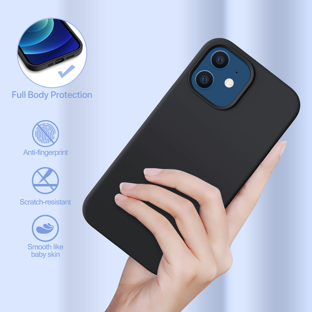Capa Capinha Silicone compatible para iPhone 12/12 Pro/12 Max Cor  Azul-claro 12/12 Pro 6.1