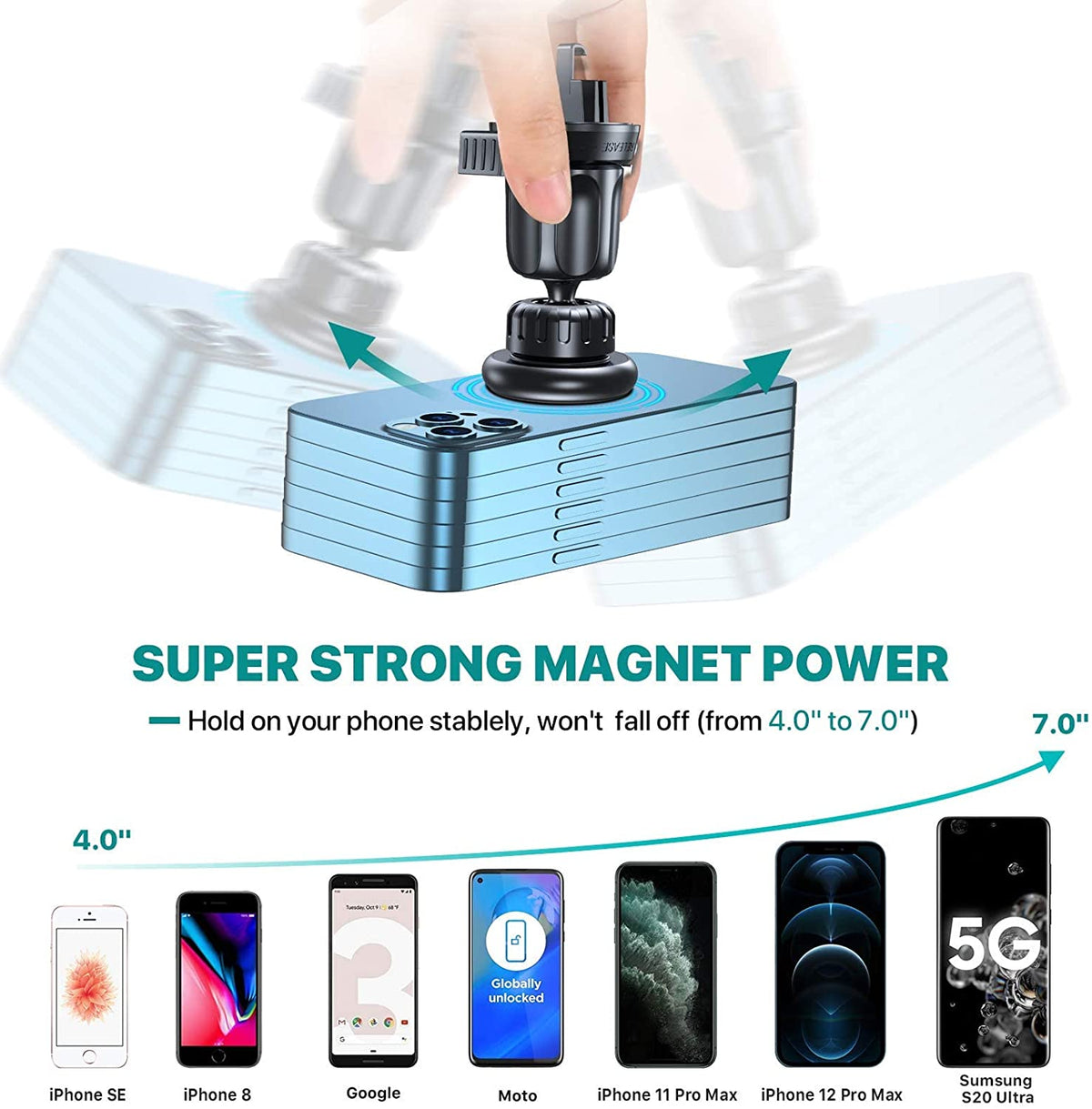 Excel Series│Magnetic Phone Holder for Air Vent