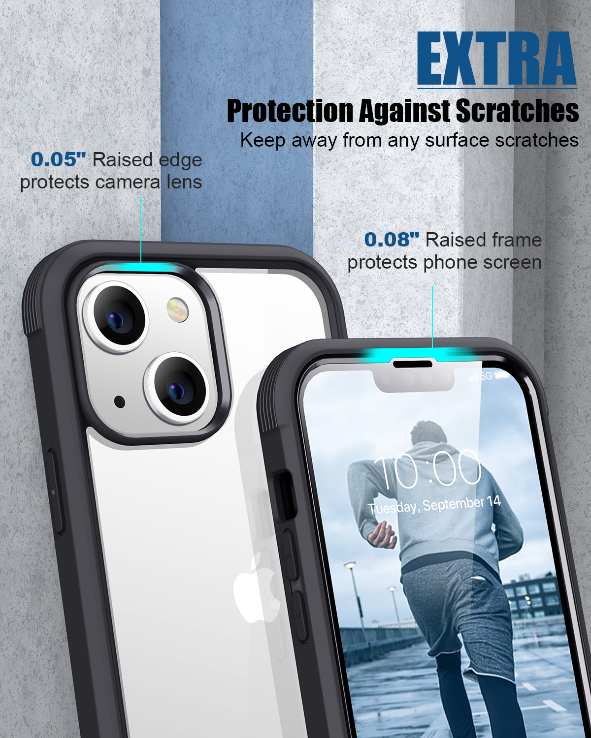 Diaclara Diseñada para iPhone 13 Mini, funda resistente de cuerpo completo  con protector de pantalla de vidrio templado integrado, funda protectora de