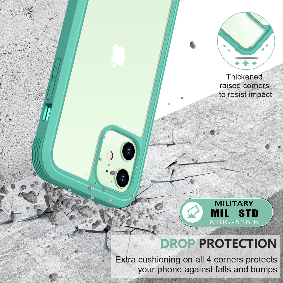 PunkCase iPhone 12 Mini Case [Air Hybrid II Series] Clear Protective H –  punkcase